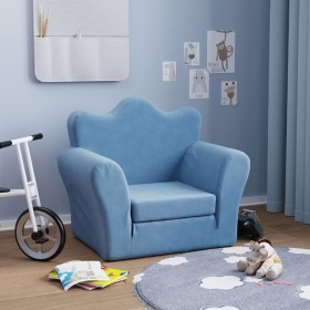 Sofá cama infantil felpa suave azul