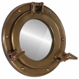 Espejo de ojo de buey de pared aluminio y vidrio Ø23 cm