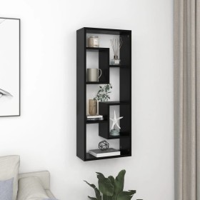 Estante de pared madera contrachapada negro 36x16x90 cm de vidaXL, Estantes y estanterías - Ref: Foro24-803012, Precio: 35,89...