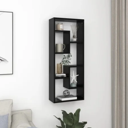 Estante de pared madera contrachapada negro 36x16x90 cm de vidaXL, Estantes y estanterías - Ref: Foro24-803012, Precio: 35,30...