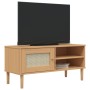 Mueble de TV SENJA aspecto ratán madera pino marrón 106x40x49cm en Muebles TV | Comprar online en Foro24