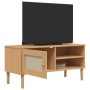 Mueble de TV SENJA aspecto ratán madera pino marrón 106x40x49cm en Muebles TV | Comprar online en Foro24