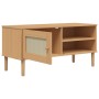 Mueble de TV SENJA aspecto ratán madera pino marrón 106x40x49cm en Muebles TV | Comprar online en Foro24