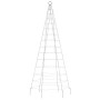 Árbol de Navidad en asta de bandera 200 LED blanco frío 180 cm