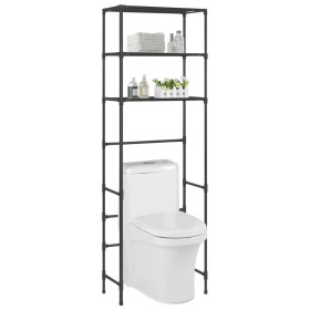3-tier shelf above black toilet 53x28x169 cm by vidaXL, Towel racks - Ref: Foro24-288329, Price: 23,84 €, Discount: %