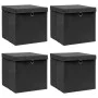 Aufbewahrungsboxen mit Deckel, 4 Stück, schwarzer Stoff, 32 x 32 x 32 cm von vidaXL, Aufbewahrungskörbe - Ref: Foro24-288333,...