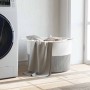 Cesta para ropa sucia algodón gris y blanco Ø55x36 cm