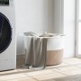 Cesta para ropa sucia algodón marrón y blanco Ø55x36 cm