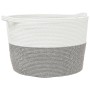 Cesta para ropa sucia algodón gris y blanco Ø60x36 cm
