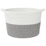 Cesta para ropa sucia algodón gris y blanco Ø60x36 cm