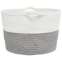 Cesta para ropa sucia algodón gris y blanco Ø60x36 cm