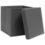 Storage boxes with lids 4 pcs gray fabric 32x32x32 cm by vidaXL, Storage baskets - Ref: Foro24-288335, Price: 31,79 €, Discou...