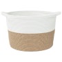 Cesta para ropa sucia algodón marrón y blanco Ø60x36 cm