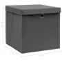 Storage boxes with lids 4 pcs gray fabric 32x32x32 cm by vidaXL, Storage baskets - Ref: Foro24-288335, Price: 31,79 €, Discou...
