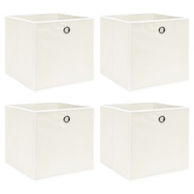 Cajas de almacenaje 4 uds tela blanco 32x32x32 cm