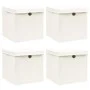 Storage boxes with lids 4 pcs white fabric 32x32x32 cm by vidaXL, Storage baskets - Ref: Foro24-288350, Price: 30,70 €, Disco...