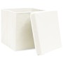 Storage boxes with lids 4 pcs white fabric 32x32x32 cm by vidaXL, Storage baskets - Ref: Foro24-288350, Price: 31,33 €, Disco...