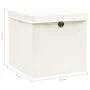 Aufbewahrungsboxen mit Deckel, 4 Stück, weißer Stoff, 32 x 32 x 32 cm von vidaXL, Aufbewahrungskörbe - Ref: Foro24-288350, Pr...