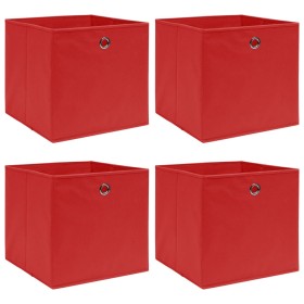 Aufbewahrungsboxen 4 Stück roter Stoff 32x32x32 cm von vidaXL, Aufbewahrungskörbe - Ref: Foro24-288361, Preis: 25,36 €, Rabat...
