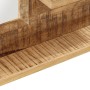 Espejo con estantes madera maciza de mango y vidrio 80x8x55 cm