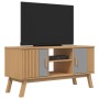Mueble de TV OLDEN madera maciza pino gris y marrón 114x43x57cm en Muebles TV | Comprar online en Foro24