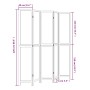 Biombo separador de 5 paneles madera maciza Paulownia blanco