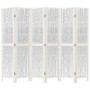 Biombo separador de 6 paneles madera maciza Paulownia blanco