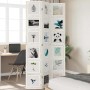 Biombo separador de 3 paneles madera maciza Paulownia blanco