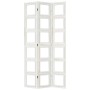 Biombo separador de 3 paneles madera maciza Paulownia blanco