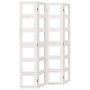 Biombo separador de 4 paneles madera maciza Paulownia blanco