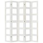 Biombo separador de 5 paneles madera maciza Paulownia blanco