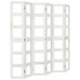 Biombo separador de 6 paneles madera maciza Paulownia blanco