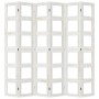 Biombo separador de 6 paneles madera maciza Paulownia blanco