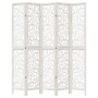 Biombo separador de 5 paneles madera maciza Paulownia blanco en Divisores de ambientes | Comprar online en Foro24
