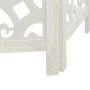 Biombo separador de 6 paneles madera maciza Paulownia blanco