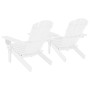 Adirondack Gartenstühle und Nachttisch massives Tannenholz weiß von vidaXL, Gartenstühle - Ref: Foro24-310067, Preis: 128,99 ...