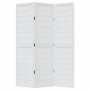 Biombo separador de 3 paneles madera maciza Paulownia blanco