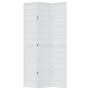 Biombo separador de 3 paneles madera maciza Paulownia blanco