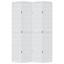 Biombo separador de 4 paneles madera maciza Paulownia blanco