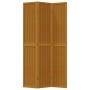 Biombo separador de 3 paneles madera maciza paulownia marrón