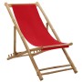 Strandliege aus Bambus und rotem Segeltuch von vidaXL, Gartenstühle - Ref: Foro24-313020, Preis: 53,26 €, Rabatt: %