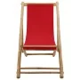 Bamboo and red canvas beach lounger by vidaXL, Garden chairs - Ref: Foro24-313020, Price: 53,45 €, Discount: %