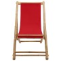Strandliege aus Bambus und rotem Segeltuch von vidaXL, Gartenstühle - Ref: Foro24-313020, Preis: 53,26 €, Rabatt: %