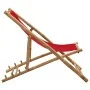 Strandliege aus Bambus und rotem Segeltuch von vidaXL, Gartenstühle - Ref: Foro24-313020, Preis: 53,45 €, Rabatt: %