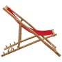 Tumbona de playa de bambú y lona roja de vidaXL, Sillas de jardín - Ref: Foro24-313020, Precio: 53,26 €, Descuento: %