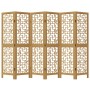 Biombo separador de 6 paneles madera maciza paulownia marrón en Divisores de ambientes | Comprar online en Foro24