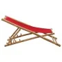 Strandliege aus Bambus und rotem Segeltuch von vidaXL, Gartenstühle - Ref: Foro24-313020, Preis: 53,45 €, Rabatt: %