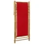 Tumbona de playa de bambú y lona roja de vidaXL, Sillas de jardín - Ref: Foro24-313020, Precio: 52,56 €, Descuento: %