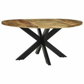 Mesa de Comedor 160 x 160 x 76 cm Madera de mango rugosa