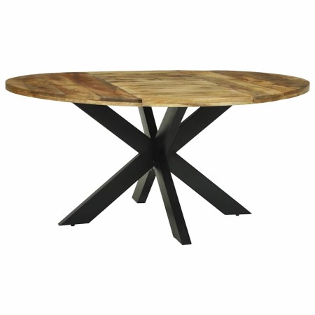 Mesa de Comedor 160 x 160 x 76 cm Madera de mango rugosa